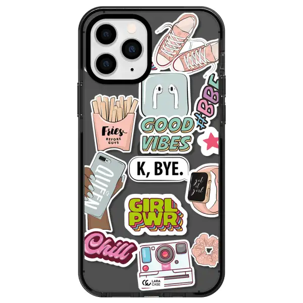 Girl Power Apple iPhone 11 pro impact Smoke Black Case