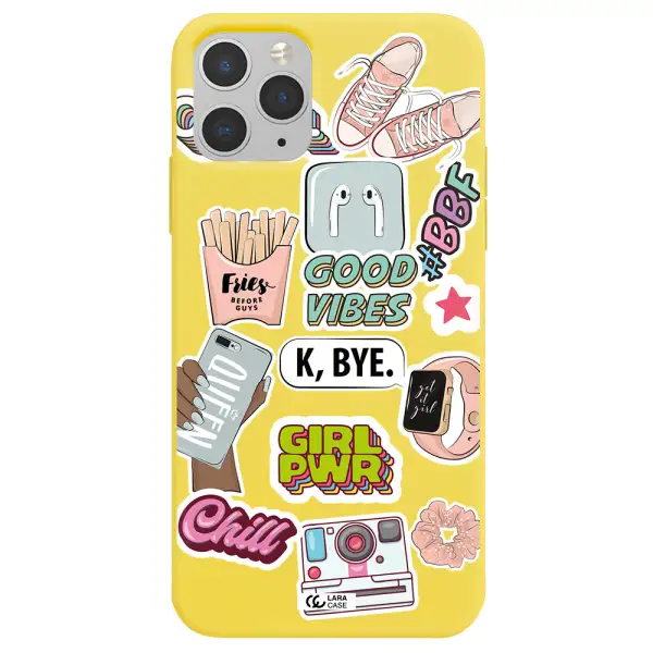 Girl Power Apple iPhone 11 pro max Silicone canary yellow Case