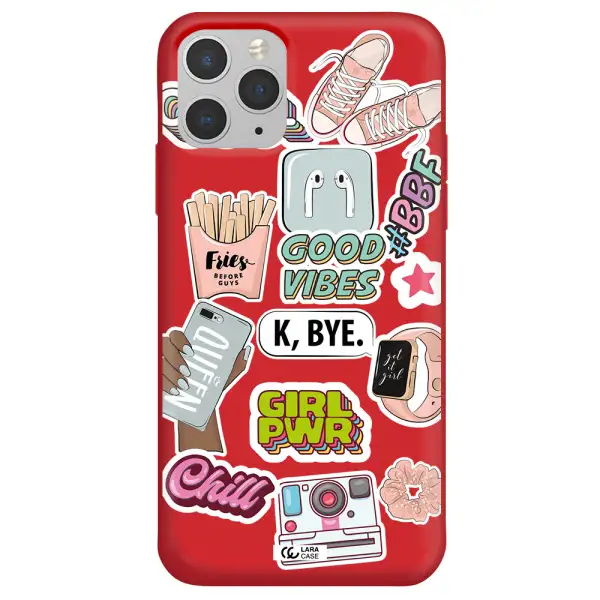 Girl Power Apple iPhone 11 pro Silicone Imperial Red Case