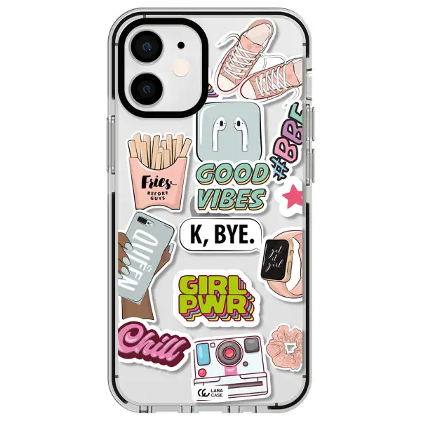 Girl Power Apple iPhone 12 mini impact black border Case