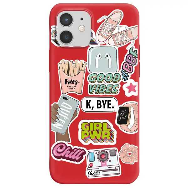 Girl Power Apple iPhone 12 mini Silicone Imperial Red Case