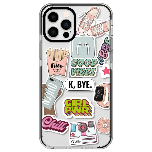 Girl Power Apple iPhone 12 pro impact black border Case