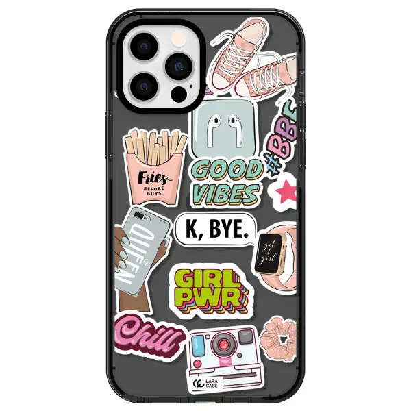 Girl Power Apple iPhone 12 pro impact Smoke Black Case