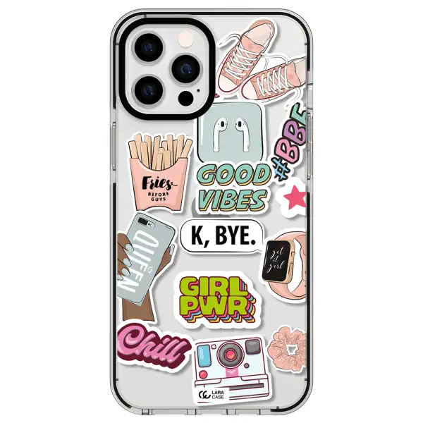 Girl Power Apple iPhone 12 pro max impact black border Case