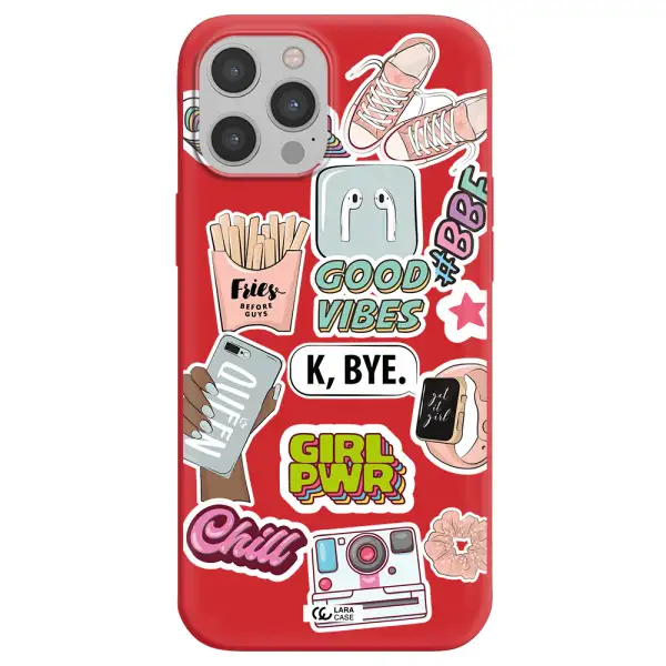 Girl Power Apple iPhone 12 pro max Silicone Imperial Red Case