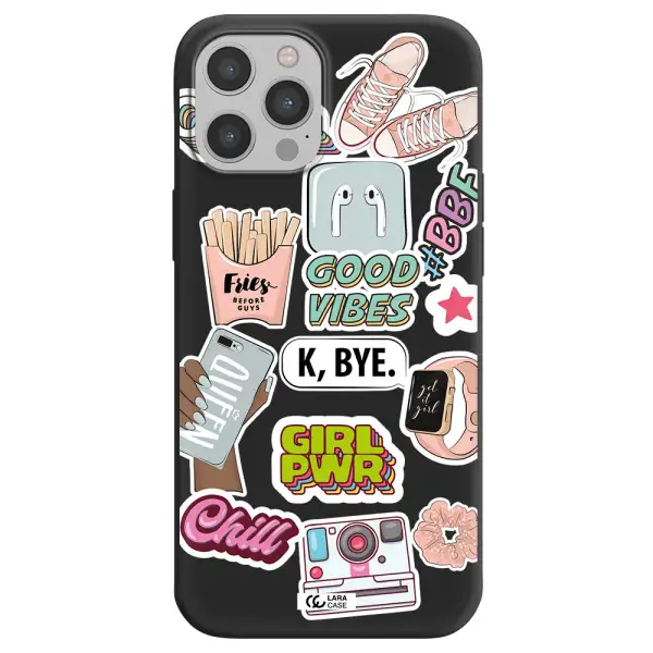 Girl Power Apple iPhone 12 pro Silicone black Case