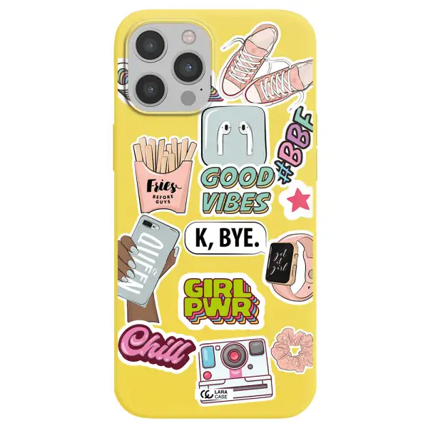 Girl Power Apple iPhone 12 pro Silicone canary yellow Case