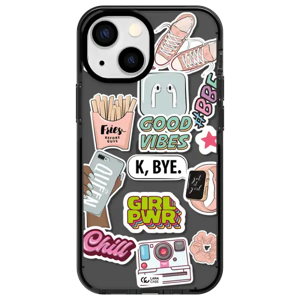 Girl Power Apple iPhone 13 mini impact Smoke Black Case