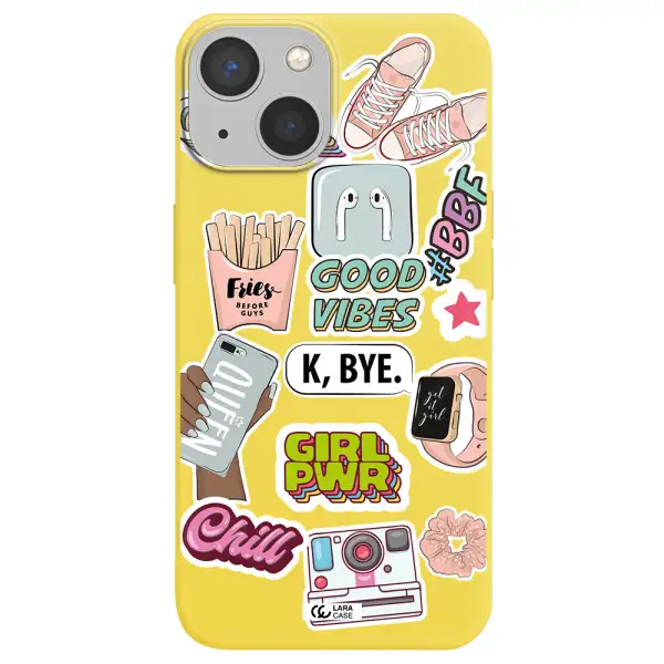 Girl Power Apple iPhone 13 mini Silicone canary yellow Case