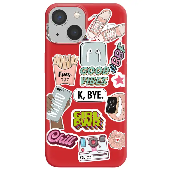 Girl Power Apple iPhone 13 mini Silicone Imperial Red Case