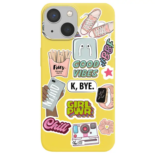 Girl Power Apple iPhone 13 Silicone canary yellow Case