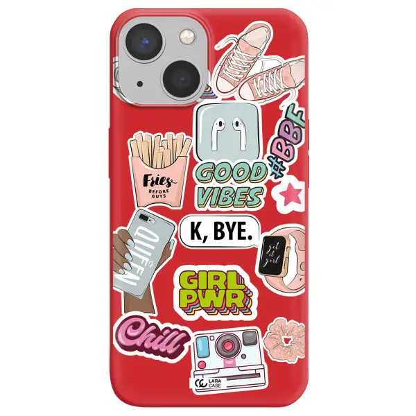 Girl Power Apple iPhone 13 Silicone Imperial Red Case