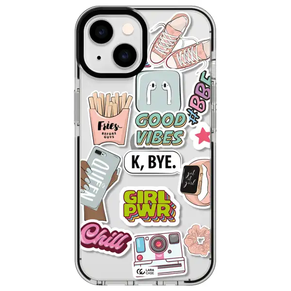 Girl Power Apple iPhone 14 impact black border Case