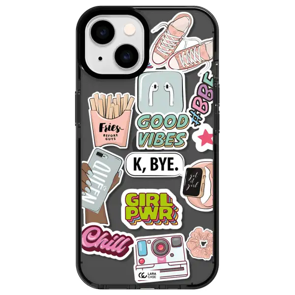 Girl Power Apple iPhone 14 impact Smoke Black Case