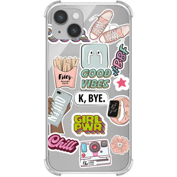 Girl Power Apple iPhone 14 plus Clear PC Case