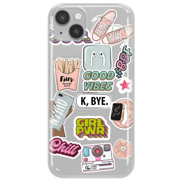 Girl Power Apple iPhone 14 plus Clear TPU Case
