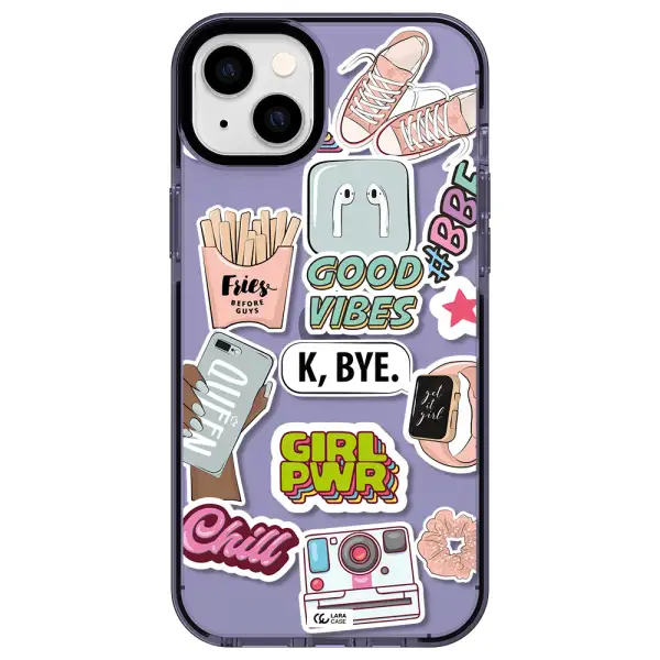 Girl Power Apple iPhone 14 plus impact Lilac Case
