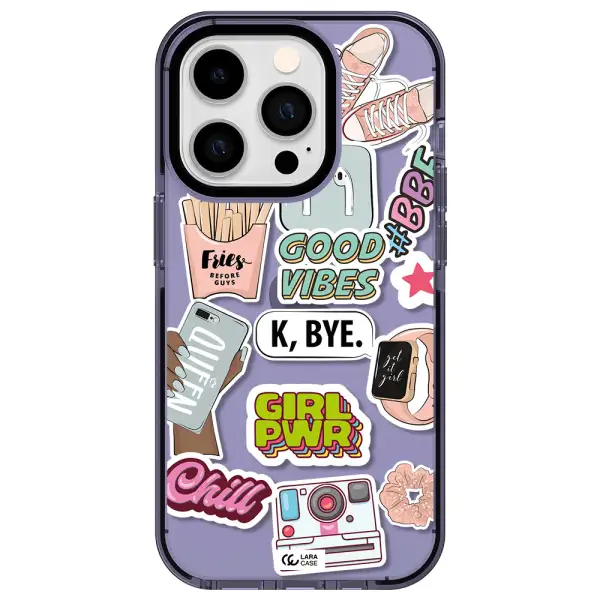 Girl Power Apple iPhone 14 pro impact Lilac Case