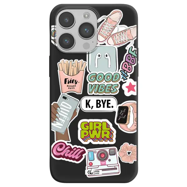 Girl Power Apple iPhone 14 pro Silicone black Case
