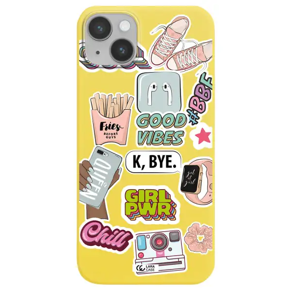 Girl Power Apple iPhone 14 Silicone canary yellow Case