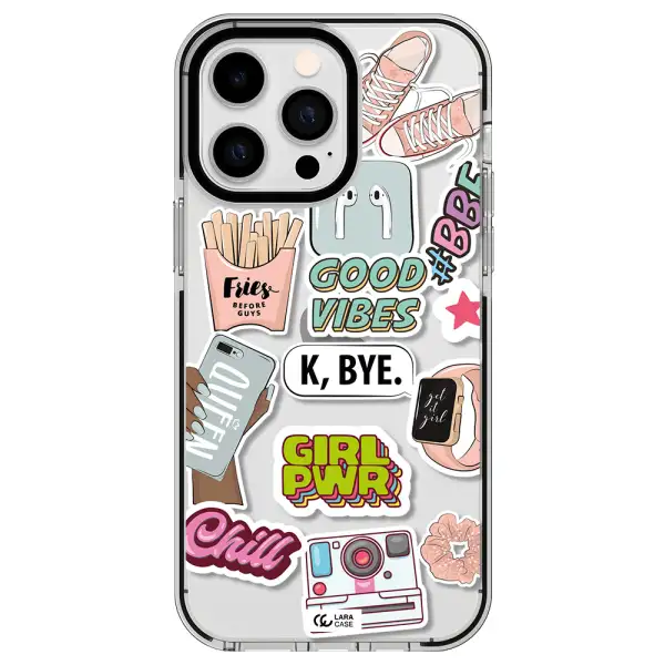 Girl Power Apple iPhone 15 Pro impact black border Case