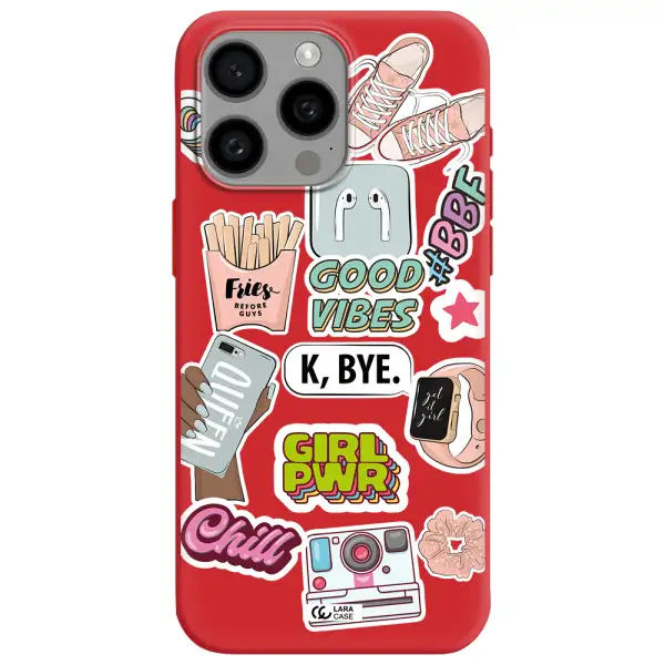 Girl Power Apple Iphone 15 Pro Max Silicone Imperial Red Case