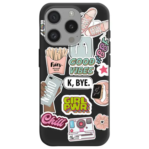 Girl Power Apple Iphone 15 Pro Silicone Black Case