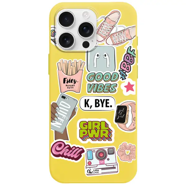 Girl Power Apple Iphone 16 Pro Max Silicone Canary Yellow Case