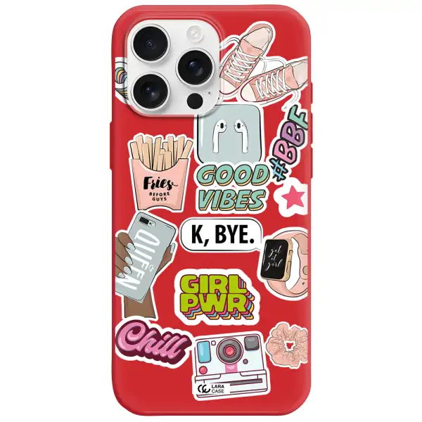 Girl Power Apple Iphone 16 Pro Max Silicone Imperial Red Case