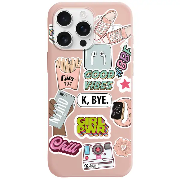 Girl Power Apple Iphone 16 Pro Max Silicone Pastel Pink Case