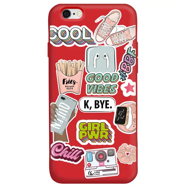 Girl Power Apple iPhone 6 Silicone Imperial Red Case