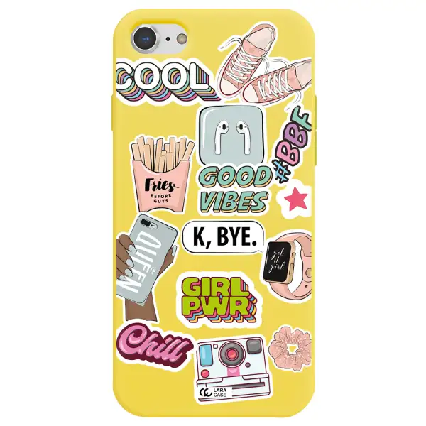 Girl Power Apple iPhone 7 Silicone canary yellow Case