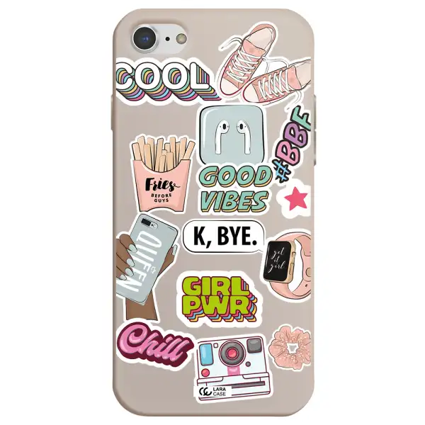 Girl Power Apple iPhone 8 Silicone Stone Case