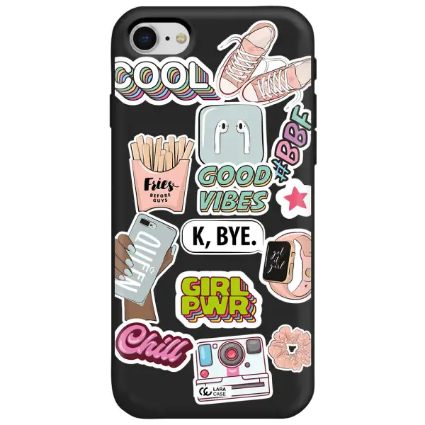 Girl Power Apple iPhone se 2020 Silicone black Case