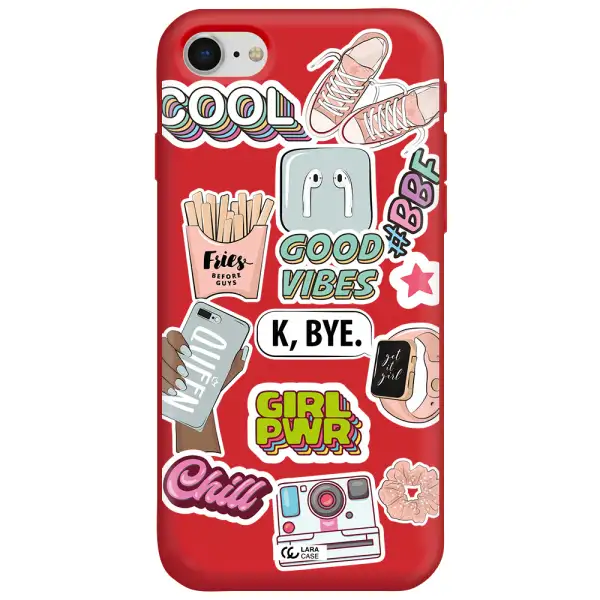 Girl Power Apple iPhone se 2020 Silicone Imperial Red Case