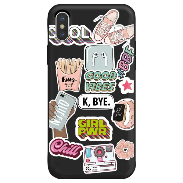 Girl Power Apple iPhone XS Silicone black Case