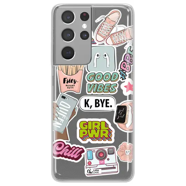 Girl Power Samsung S21 Ultra Clear TPU Case