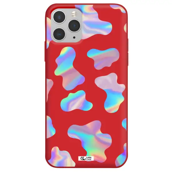 Colorful Spots Apple iPhone 11 pro max Silicone Imperial Red Case