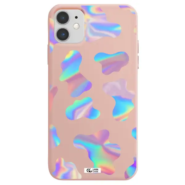 Colorful Spots Apple iPhone 11 Silicone pastel pink Case