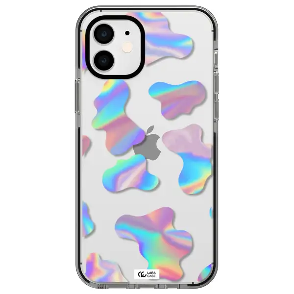 Colorful Spots Apple iPhone 12 impact black border Case