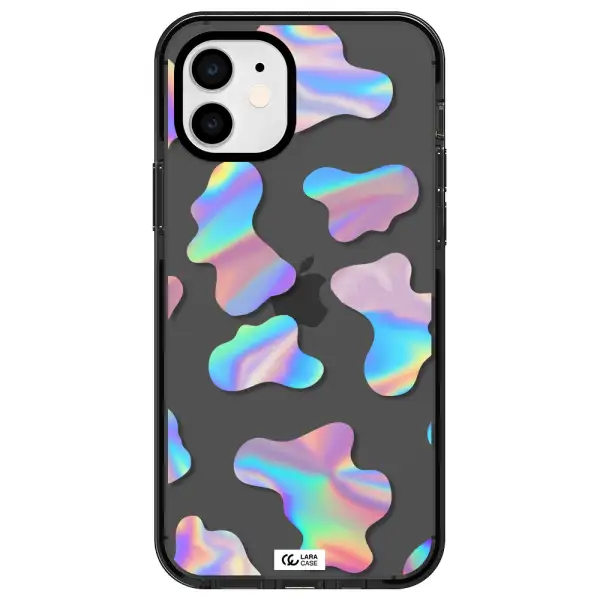 Colorful Spots Apple iPhone 12 impact Smoke Black Case