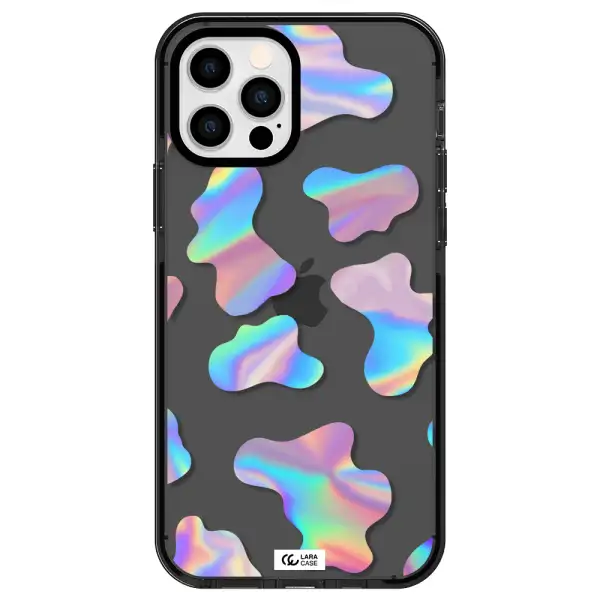 Colorful Spots Apple iPhone 12 pro impact Smoke Black Case