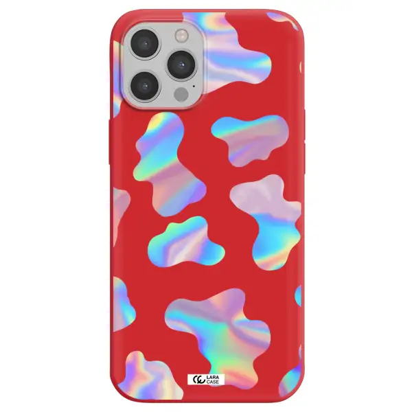 Colorful Spots Apple iPhone 12 pro max Silicone Imperial Red Case