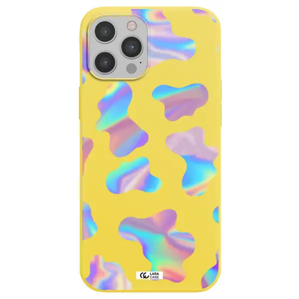 Colorful Spots Apple iPhone 12 pro Silicone canary yellow Case