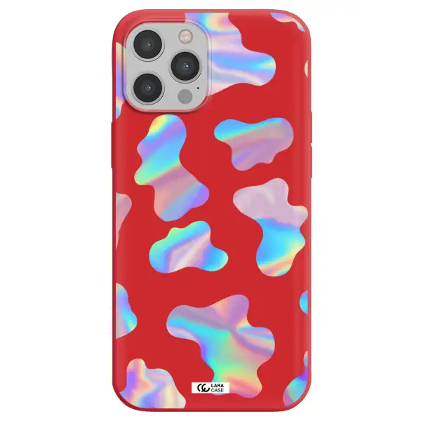 Colorful Spots Apple iPhone 12 pro Silicone Imperial Red Case