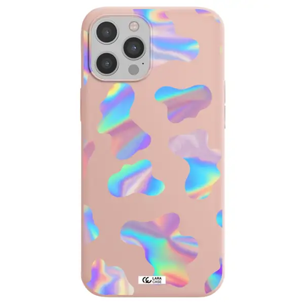 Colorful Spots Apple iPhone 12 pro Silicone pastel pink Case