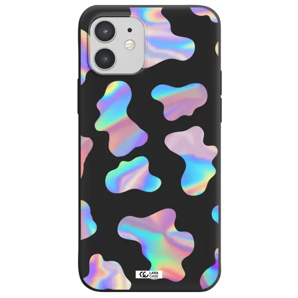 Colorful Spots Apple iPhone 12 Silicone black Case