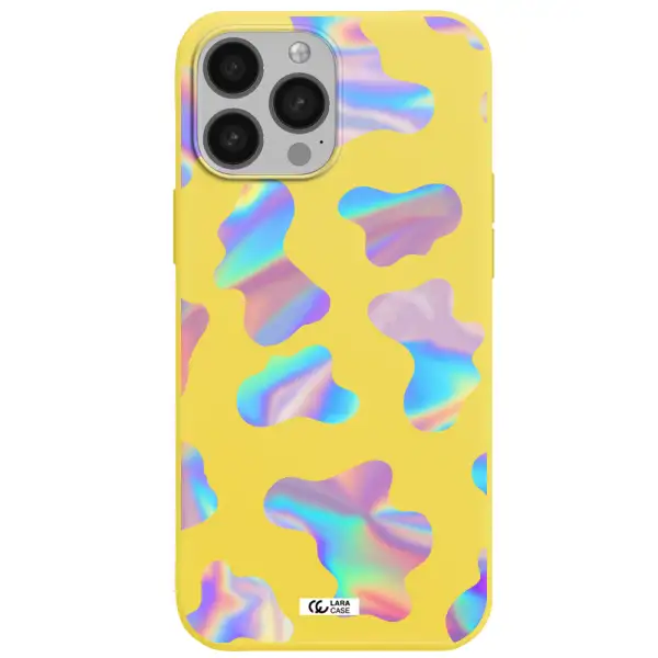 Colorful Spots Apple iPhone 13 Pro Max Silicone canary yellow Case