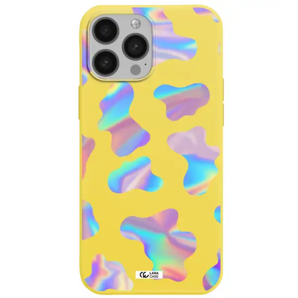 Colorful Spots Apple iPhone 13 Pro Silicone canary yellow Case