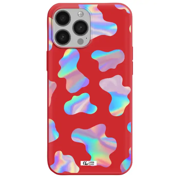 Colorful Spots Apple iPhone 13 Pro Silicone Imperial Red Case